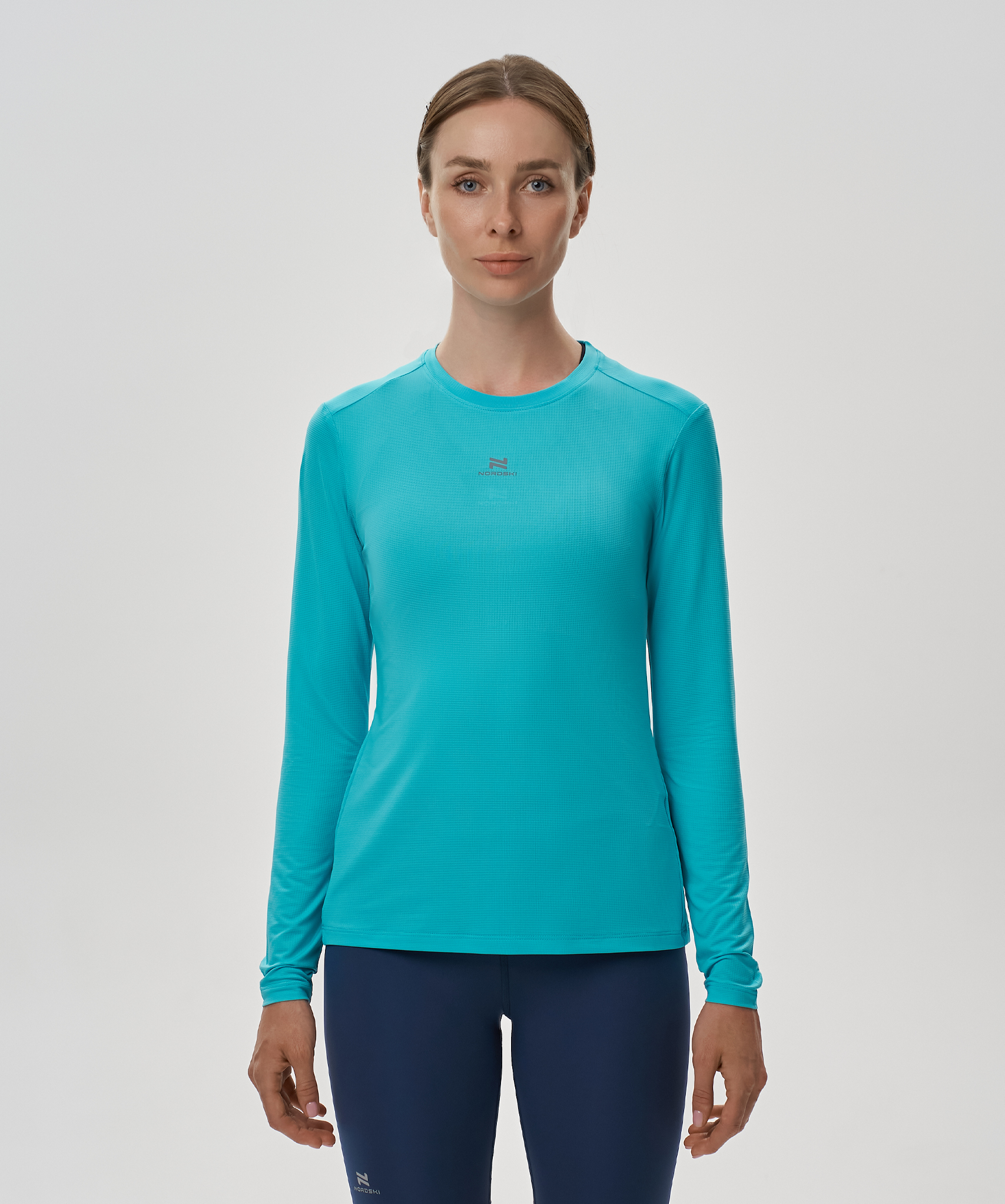 Футболка Nordski Run 2.0 Aqua W с длинным рукавом